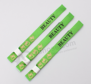 Factory directly selling weave logo polyester rfid wristband cheap price