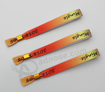 Newest item custom colourful slogan satin wristband