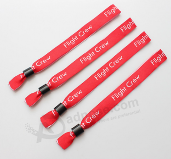 One time use popular oval lock Christmas woven wristbands sample free