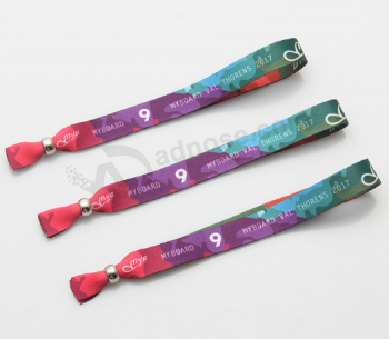 Colorful custom design fabric flexible wristband for events