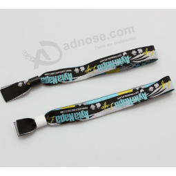 Wholesale fabric gold woven event textile wristbands for music