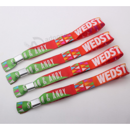 Factory OEM Cheap Printed Fabric Wristbands For Music Clubs