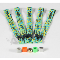 Wholesale printed ribbon wristbands nylon for festival ticket