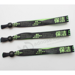Custom textile wristbands with fabric decorative letters