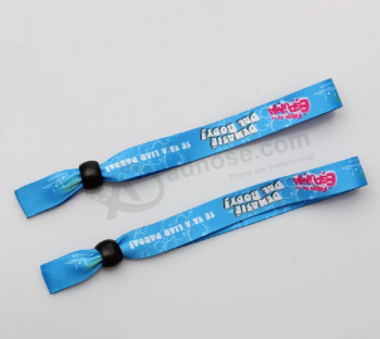 Popular cheap custom single use giveaway polyester wristband