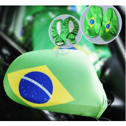 Fanáticos del fútbol coche espejo lateral brasil bandera cubierta al por mayor