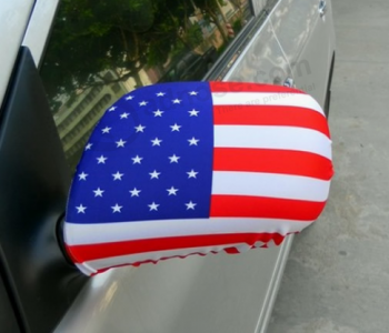 Punto poliester bandera americana car espejo cubierta personalizada