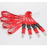 Promtional sublimation full color printing lanyard with breakaway buckle