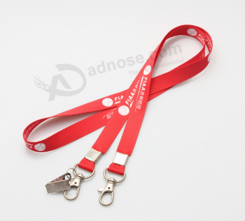 Flat sublimation polyester blank lanyard with metal hook