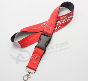 Sublimation printing polyester lanyard with breakaway buckle