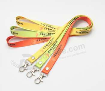 Custom polyester sublimation printing lanyard with metal hook