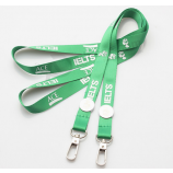 Eco friendly promotional custom printed durable lanyard metal clip