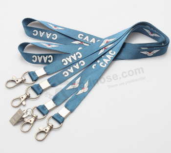 Factory directly sale plastic clip polyester silk screen lanyard