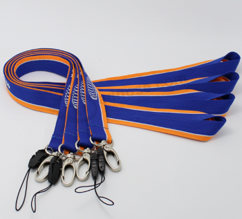 Wholesale cheap custom printed polyester neck lanyards with oval hook
