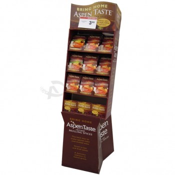 Custom OEM recyclable cardboard advertising display stand for foods retail