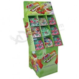 Custom OEM recyclable cardboard advertising display stand for foods retail