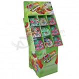 Custom OEM recyclable cardboard advertising display stand for foods retail