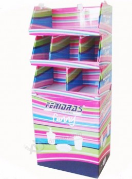 Glossy Printing Corrugated Cardboard Display Stand for Products Advertising Promotion
