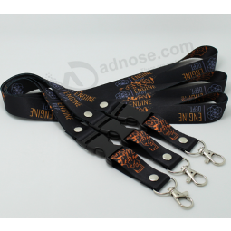 Custom polyester lanyard breakaway clip with custom logo printing