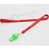 Wholesale custom whistle lanyard with silk screen printed logo