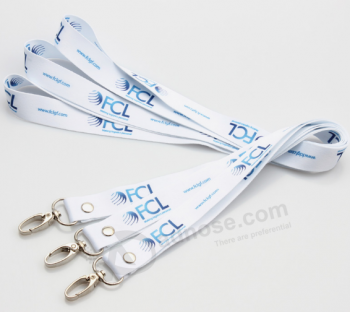 Polyester sublimation custom single lanyard with oval hook