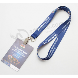 Longe de support de carte d'identification pvc d'affaires de poLyester pour L'exposition