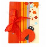 Lovely cartoon style 3d coccinella septempunctata handmade 5x7 photo album with ribbon and your logo