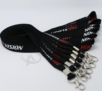 Cheap custom logo nylon elastic lanyard with metal hook