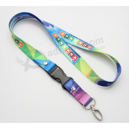 Polyester custom cute Children lanyard with safety clip
