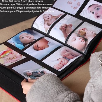 FrameLess 600pcs革の写真アルバムの本6インチの写真の装飾のための良質の赤ん坊の家族大容量写真の写真のギャラリー