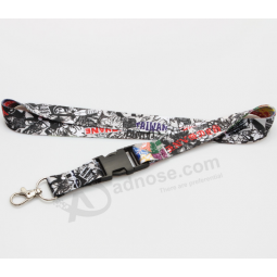 Silk screen nylon safety lanyard with safety buckle