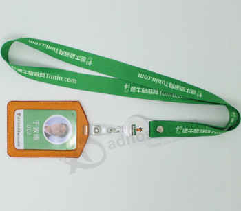 Promotional id badge holder lanyards polyester neck straps