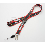 Fabric texitle custom polyester woven logo lanyards