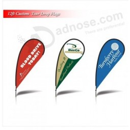 12FT Full Color Custom Tall Swooper Advertising Flag Feather Banner