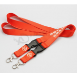 New style custom detachable buckle flat polyester lanyard