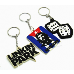 Embossed rubber silicon key chain with custom logo