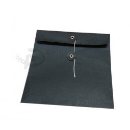 Kraft Paper Printed Black Envelope with String