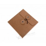 Small Cute Brown Kraft Paper Envelope with Black String