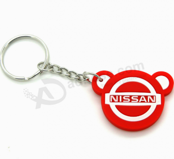 Personalized soft pvc keyring embossed rubber key tag