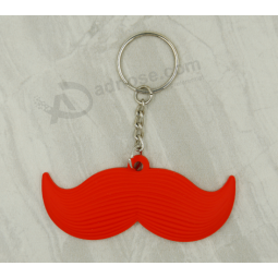 Custom 3D Rubber Moustache Keychain For Christmas Gift with your logo