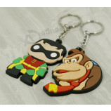 Promotional Mini Cute Cartoon Rubber Souvenir Key Chains with high quality and any size