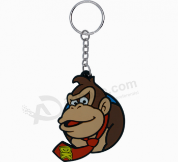 卸売シリコーンキーチェーンのゴムの漫画の猿のキータグ