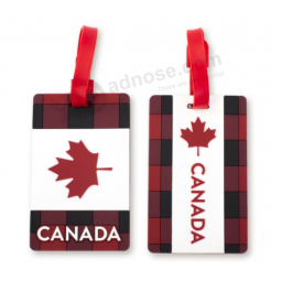 Fashion Rectangle National Flag Rubber Luggage Tag Custom