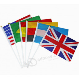 Gebreide polyester nationale hand held vlag groothandel