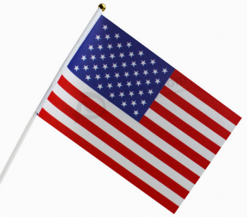 Gestrickter Polyester-Hand-amerikanischer Flaggen Großhandel