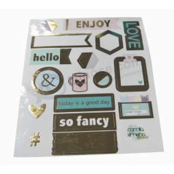 Glossy Gold Foil Stickers Sheets Manufacture China