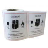 Cardboard Box Warning Labels For Lithium Battery Label Sticker