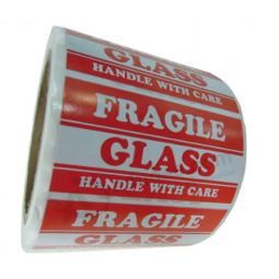 Bright Red Fragile Label Handle With Care Shipping Mailing Label