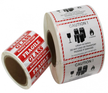 Shipping Fragile Label Roll Custom Printing Adhesive Fragile Label
