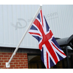 Gedruckte Polyester an der Wand befestigte britische Flagge mit Pfosten